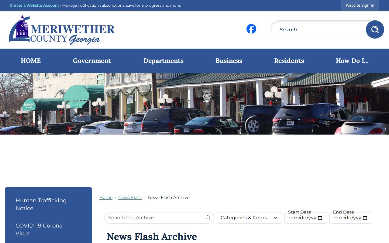 Meriwether County official news archive page containing a historical Most Wanted notice