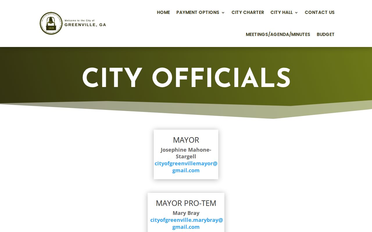 Greenville officials page for Meriwether County municipal warrant contacts
